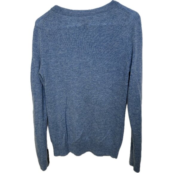 TAHARI Women’s 2-ply Cashmere Sweater Crew Neck Blue L - Picture 2 of 8